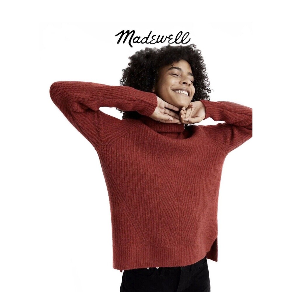 Madewell Deep Red Mercer Turtleneck Sweater Coziest Yarn Women’s Size XS